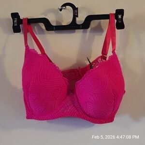 Oxo Vibrant Pink Lace Bra